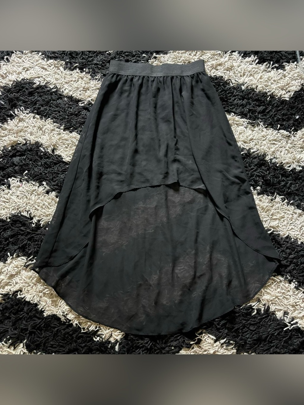 Guess Y2K Black High-Low Hemline Sheer Layered Skirt Women’s Small